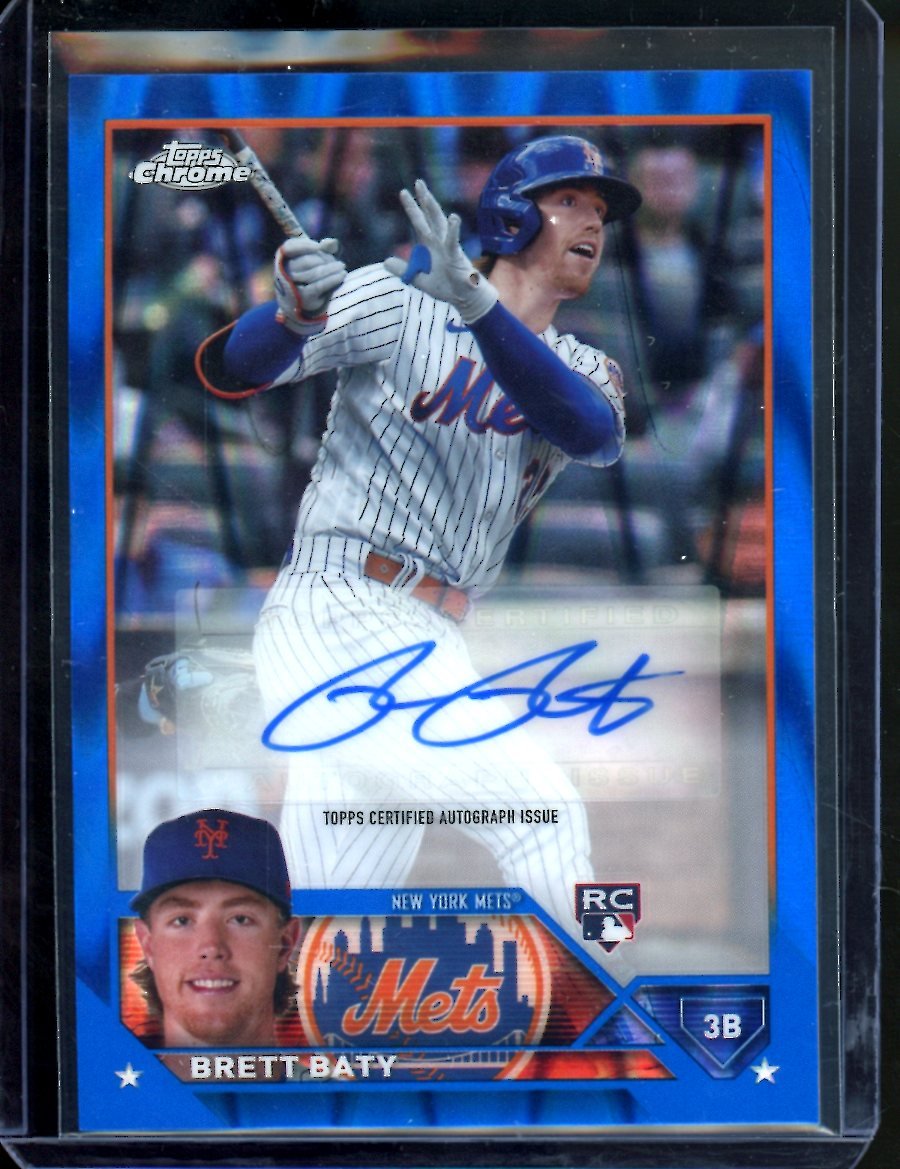 2023 Topps Chrome Brett Baty Rookie Blue Wave Auto /150 Mets - Trading Card Market
