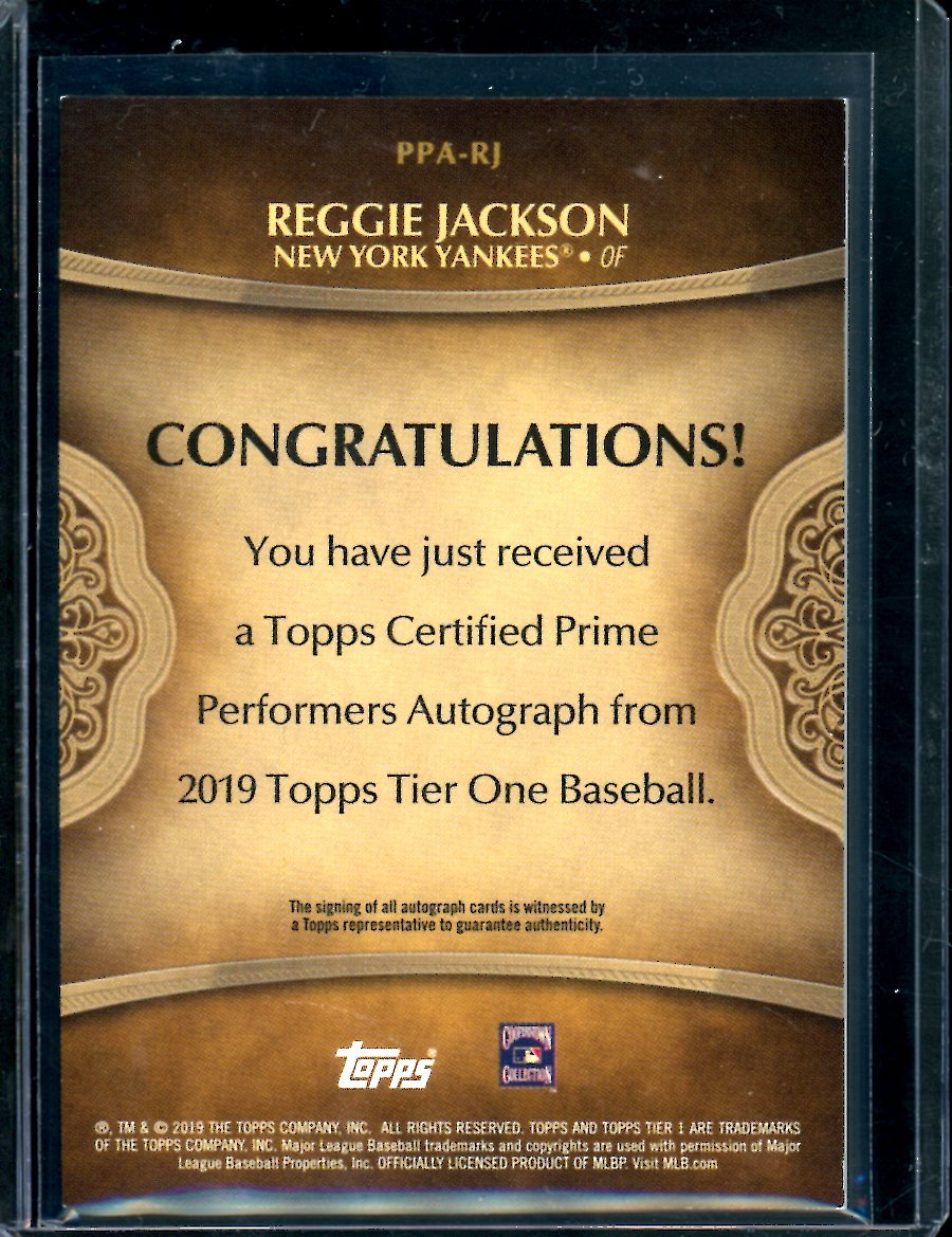 2019 Topps Tier One Reggie Jackson Auto /50 Yankees - Trading Card Market