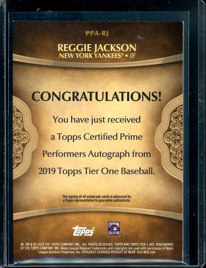 2019 Topps Tier One Reggie Jackson Auto /50 Yankees - Trading Card Market