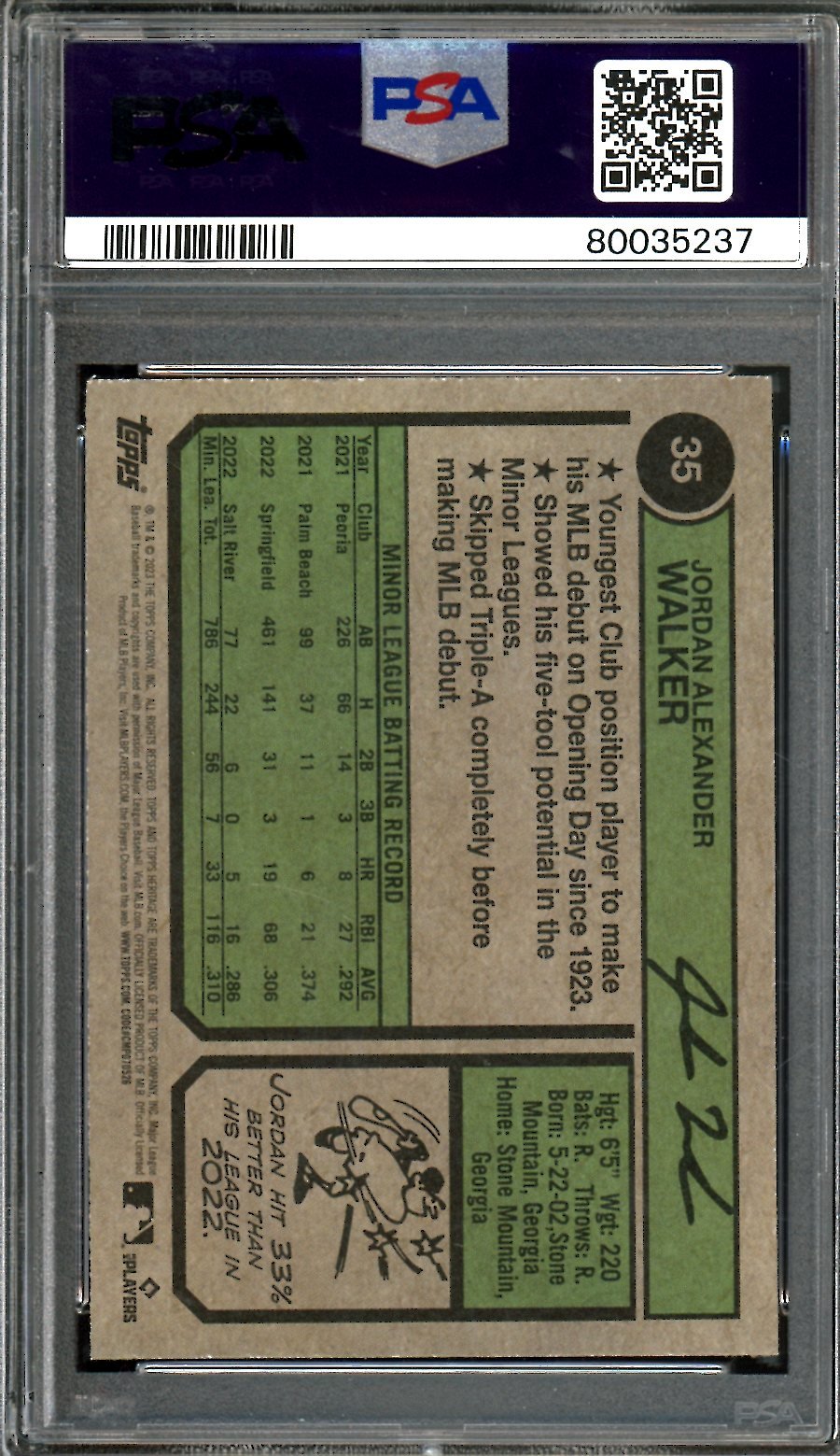 2023 Topps Heritage Jordan Walker Rookie SP Variation PSA 8 Cardinals - Trading Card Market