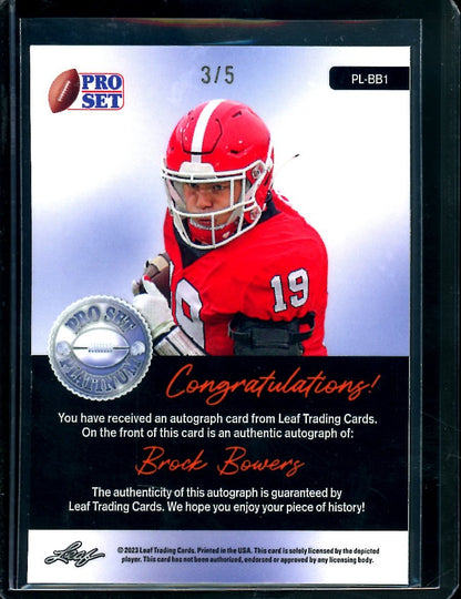 2023 Leaf Pro Set Metal Brock Bowers Auto Black Mojo /5 - Trading Card Market