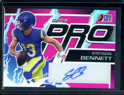 2023 Leaf Pro Set Metal Stetson Bennett Goin' Pro Auto Pink /10 Rams - Trading Card Market