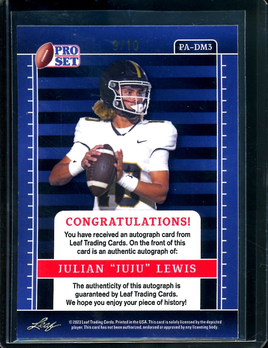 2023 Leaf Pro Set Metal Julian "JuJu" Lewis Rookie Auto Purple Mojo /10 - Trading Card Market