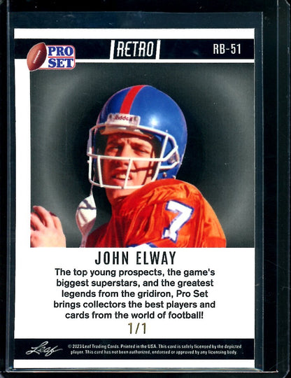 2023 Leaf Pro Set Metal John Elway Orange Ice 1/1 Broncos - Trading Card Market