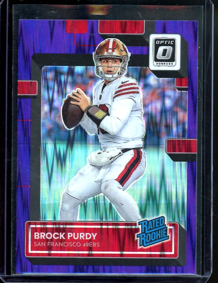 2022 Panini Optic Brock Purdy Rookie Purple Shock 49ers - Trading Card Market