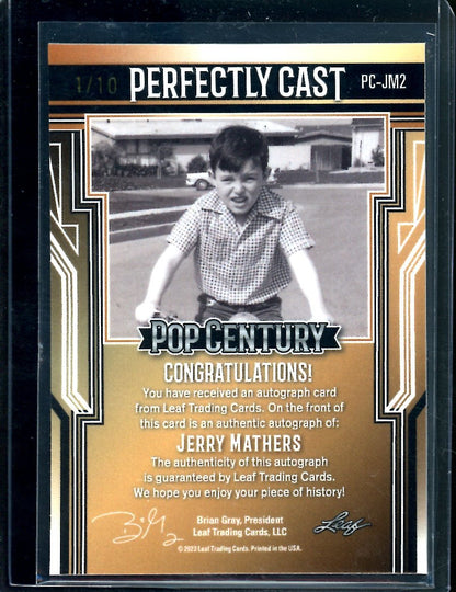 2023 Leaf Pop Century Jerry Mathers Perfectly Cast Auto Blue /10 - Trading Card Market