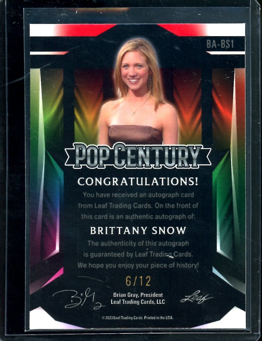 2023 Leaf Pop Century Brittany Snow Auto Choice /12 - Trading Card Market