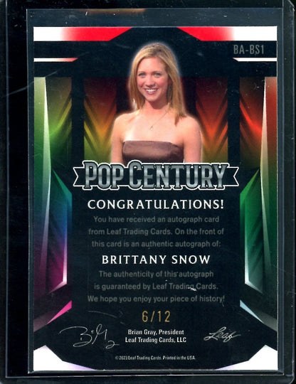 2023 Leaf Pop Century Brittany Snow Auto Choice /12 - Trading Card Market