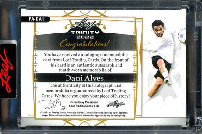 2022 Leaf Trinity Soccer Dani Alves Patch Auto Green /8 - Trading Card Market