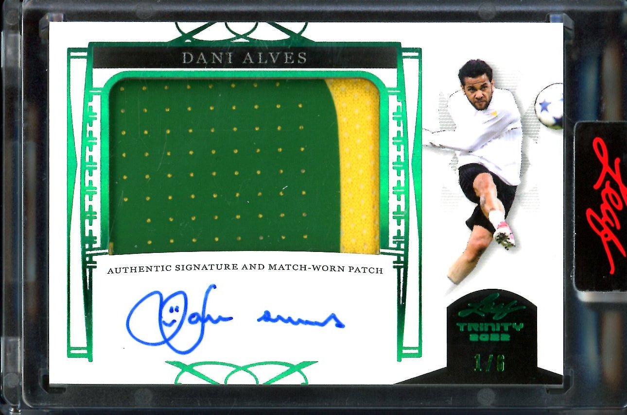 2022 Leaf Trinity Soccer Dani Alves Patch Auto Green /8 - Trading Card Market
