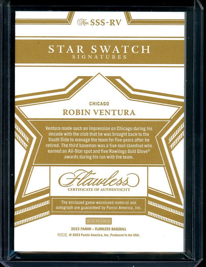 2023 Panini Flawless Robin Ventura Star Swatch Signatures Patch Auto Emerald /5 White Sox - Trading Card Market