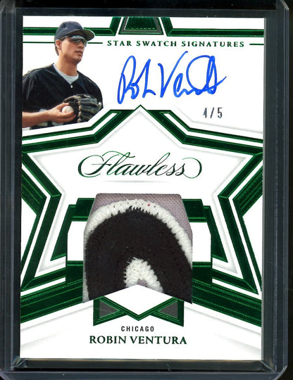 2023 Panini Flawless Robin Ventura Star Swatch Signatures Patch Auto Emerald /5 White Sox - Trading Card Market