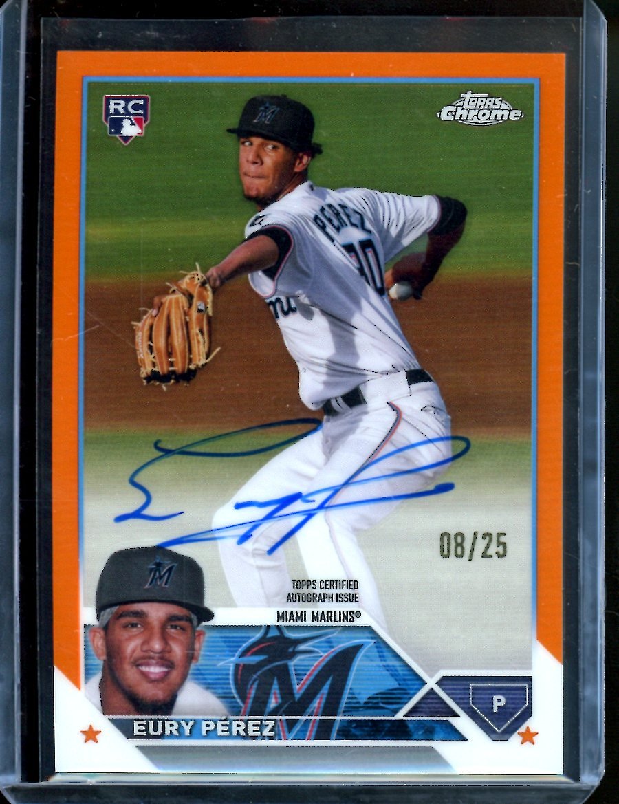 2023 Topps Chrome Eury Perez Rookie Auto Orange /25 Marlins - Trading Card Market