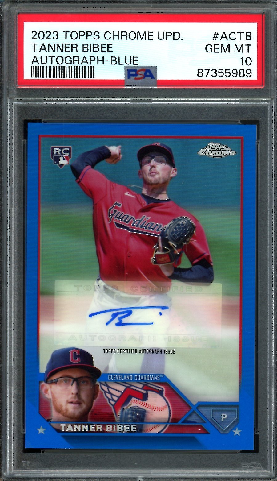 2023 Topps Chrome Tanner Bibee Rookie Auto Blue /150 PSA 10 Guardians - Trading Card Market