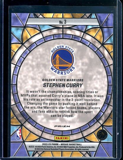 2022/23 Panini Mosaic Stephen Curry Stained Glass SSP Warriors - Trading Card Market