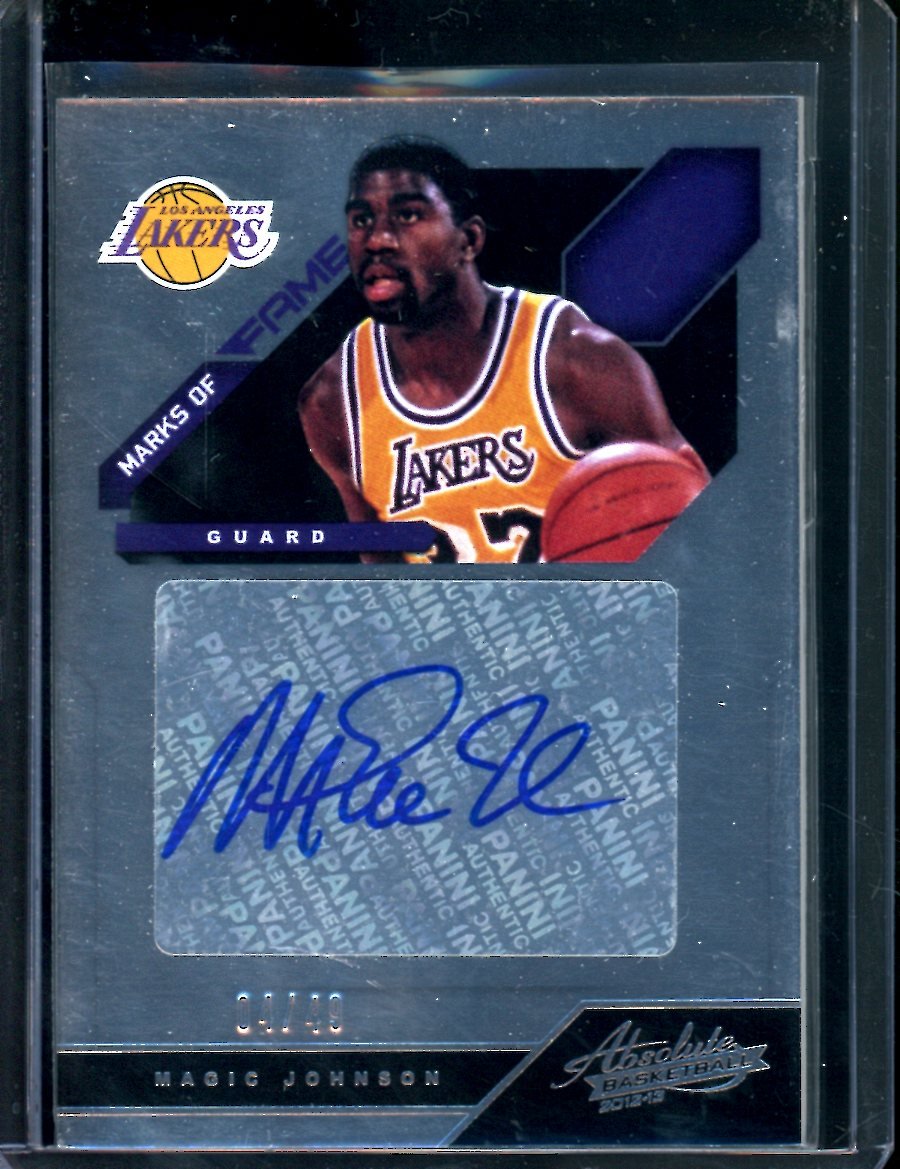 2012/13 Panini Absolute Magic Johnson Marks of Fame Auto /49 Lakers - Trading Card Market