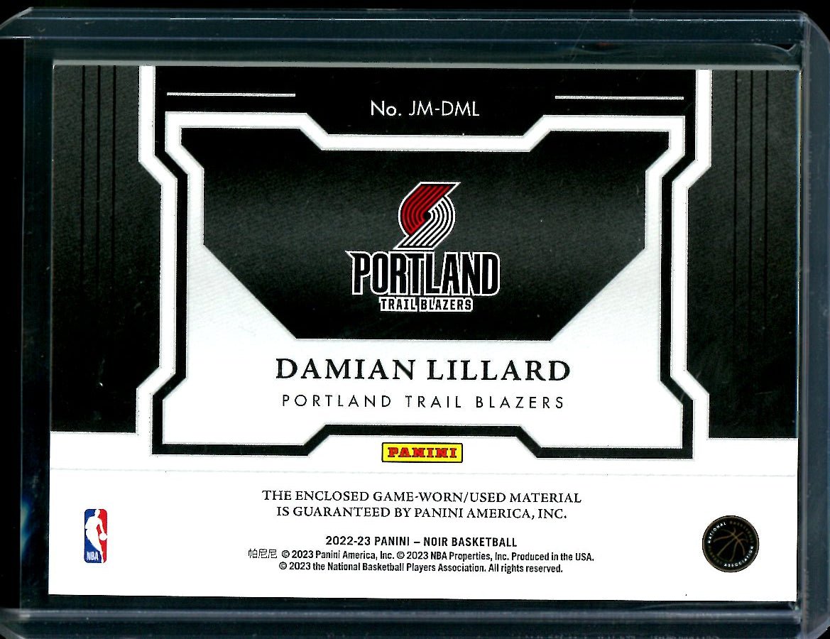 2022/23 Panini Noir Damian Lillard Jumbo Materials Patch /99 Trail Blazers - Trading Card Market