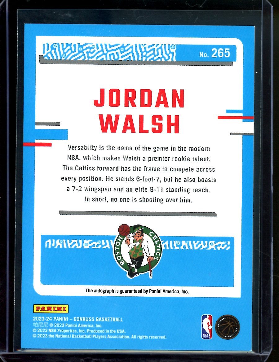 2023/24 Panini Donruss Choice Jordan Walsh Rookie Auto Blue /49 Celtics - Trading Card Market