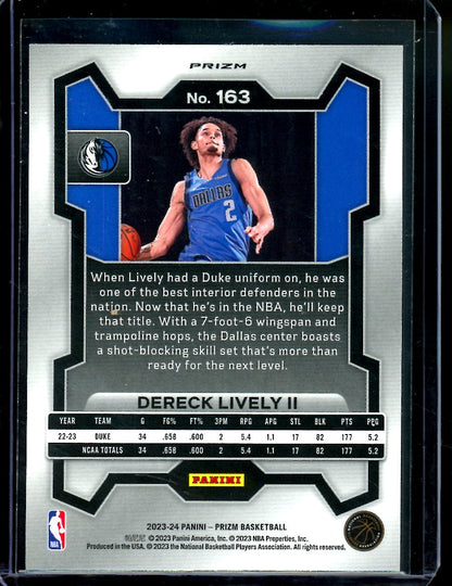 2023/24 Panini Prizm Dereck Lively II Rookie Red Wave Mavericks