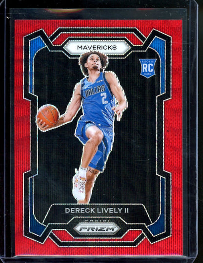 2023/24 Panini Prizm Dereck Lively II Rookie Red Wave Mavericks