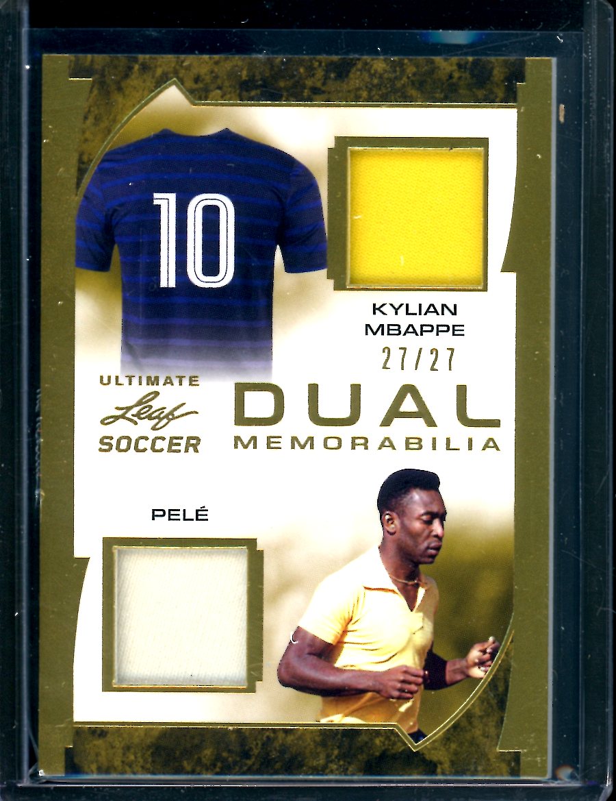 2022 Leaf Ultimate Soccer Kylian Mbappe/Pele Dual Patch /27