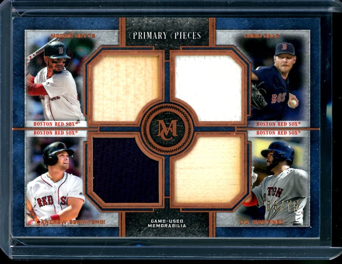 2019 Topps Museum Mookie Bets/Chris Sale/Andrew Benintendi/J.D. Martinez Quad Patch /75 Red Sox - Trading Card Market