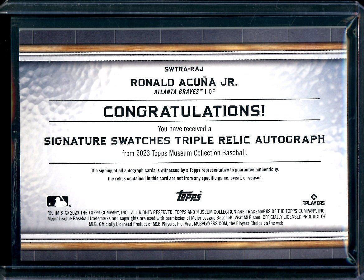 2023 Topps Museum Ronald Acuna Jr. Patch Auto /25 Braves - Trading Card Market