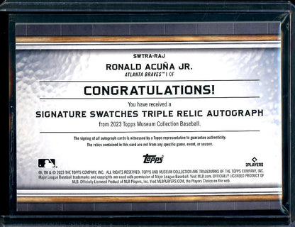 2023 Topps Museum Ronald Acuna Jr. Patch Auto /25 Braves - Trading Card Market
