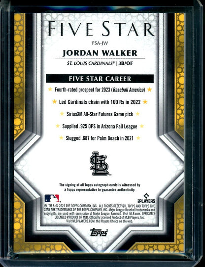 2023 Topps Five Star Jordan Walker Rookie Auto Blue /25 Cardinals - Trading Card Market