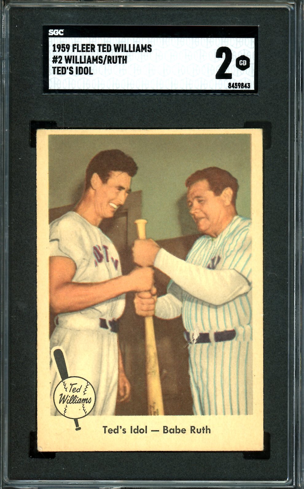 1959 Fleer Ted Williams/Babe Ruth "Ted's Idol" SGC 2 Red Sox - Trading Card Market