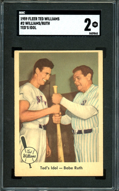 1959 Fleer Ted Williams/Babe Ruth "Ted's Idol" SGC 2 Red Sox - Trading Card Market