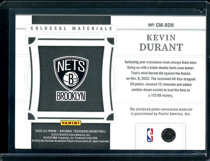 2022/23 Panini National Treasures Kevin Durant Colossal Patch /99 Nets - Trading Card Market