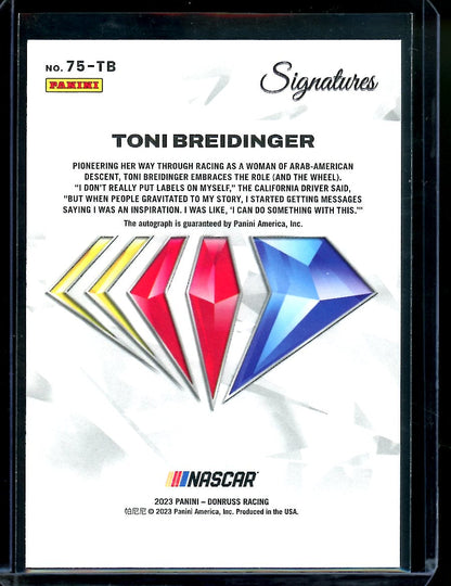 2023 Panini Prime Racing Toni Breidinger 75th Anniversary Signatures Auto NASCAR