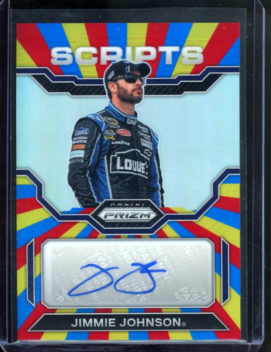 2023 Panini Prizm Racing Jimmie Johnson Scripts Auto Rainbow /24 NASCAR - Trading Card Market