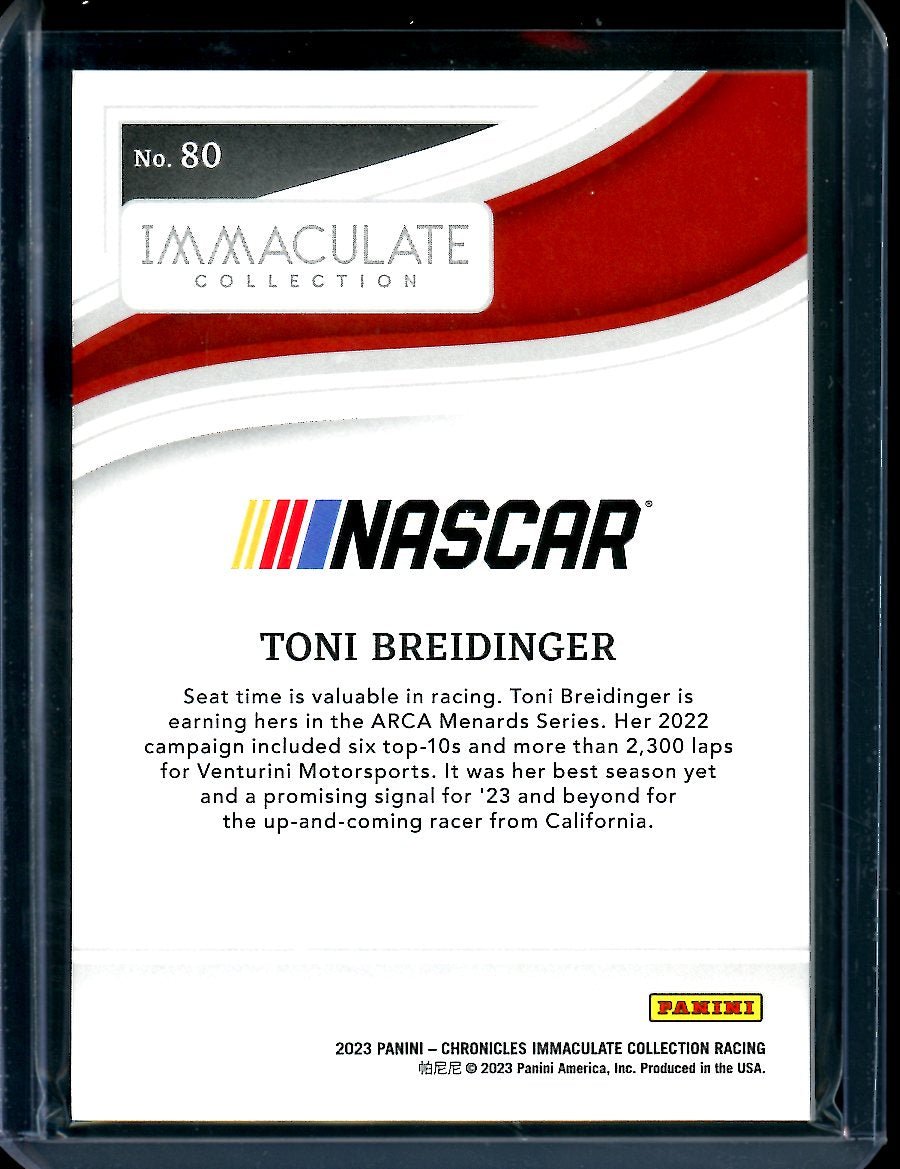2023 Panini Chronicles Racing Immaculate Toni Breidinger Silver Holo /10 NASCAR - Trading Card Market