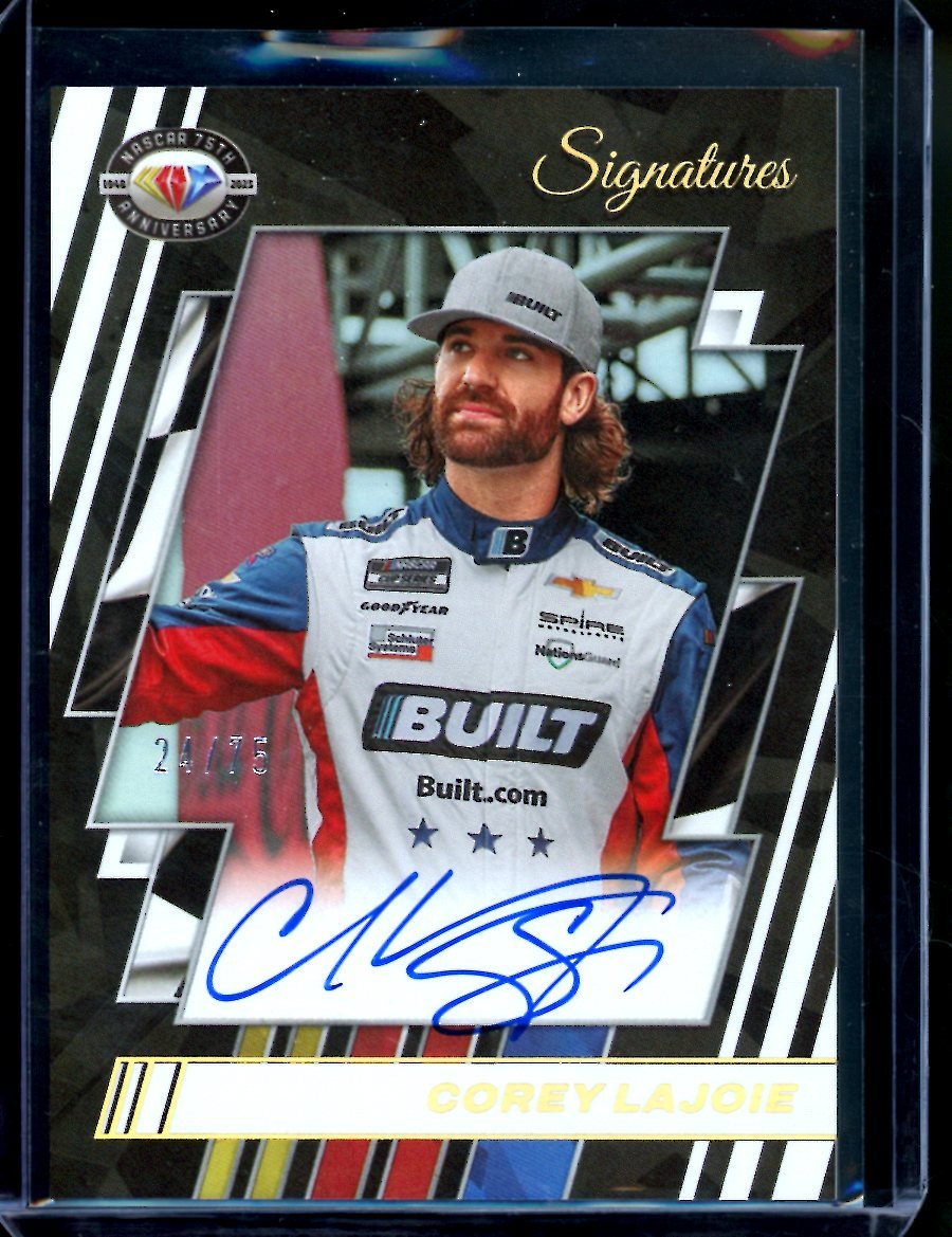 2023 Panini Chronicles Racing Corey Lajoie 75th Anniversary Signatures Auto /75 NASCAR - Trading Card Market