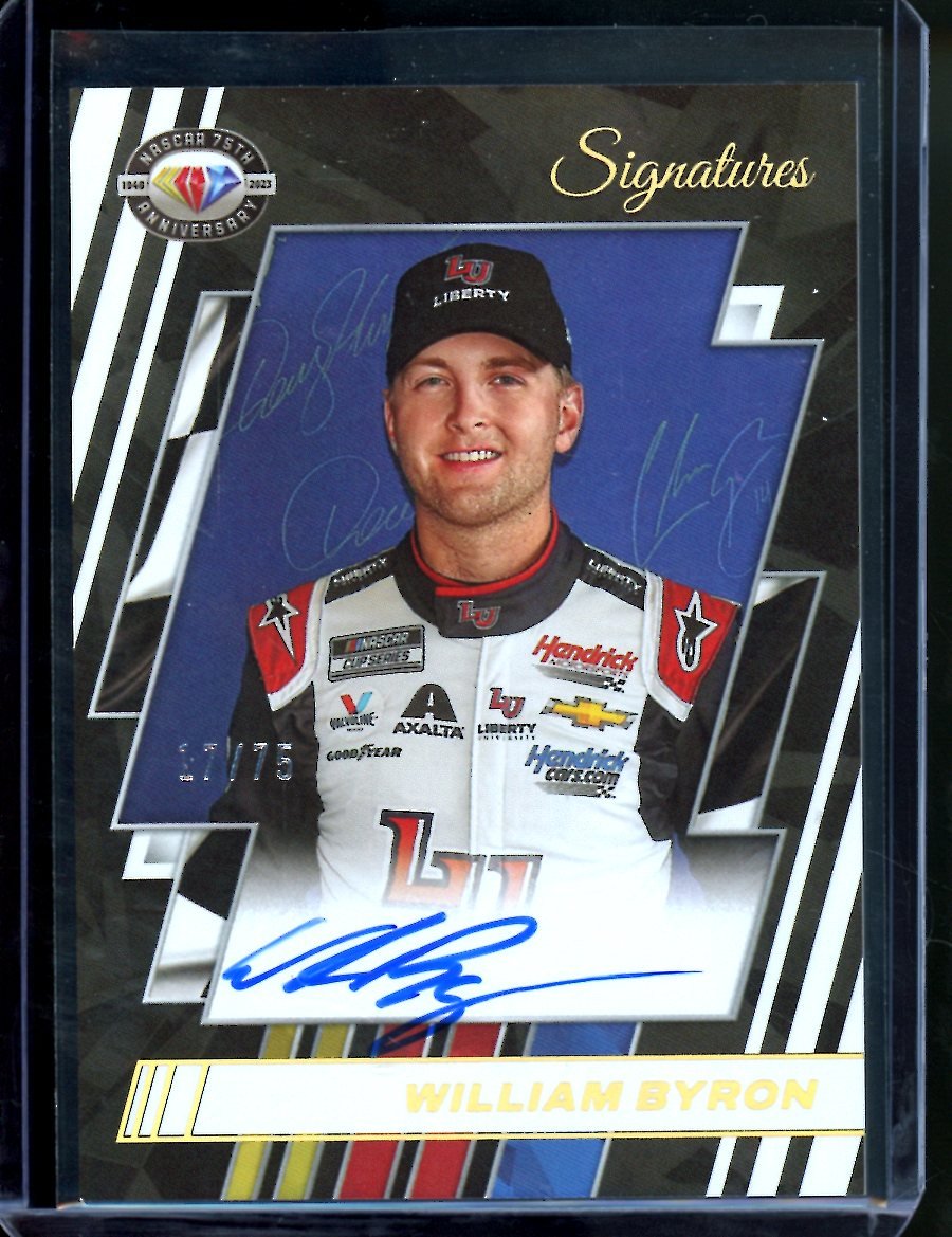 2023 Panini Chronicles Racing William Byron 75th Anniversary Signatures Auto /75 NASCAR - Trading Card Market