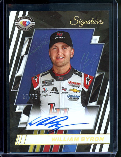 2023 Panini Chronicles Racing William Byron 75th Anniversary Signatures Auto /75 NASCAR - Trading Card Market