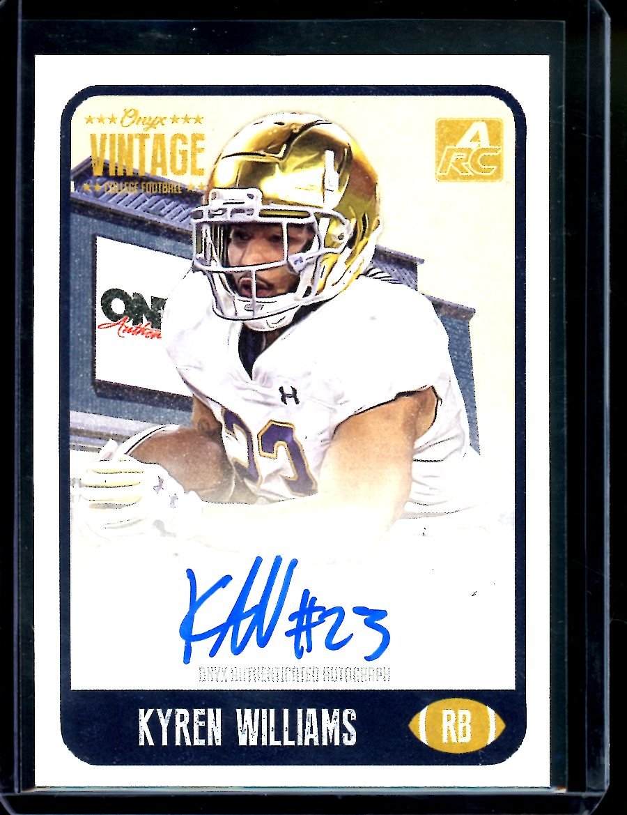 2021 Onyx Vintage Kyren Williams Blue Auto Notre Dame - Trading Card Market