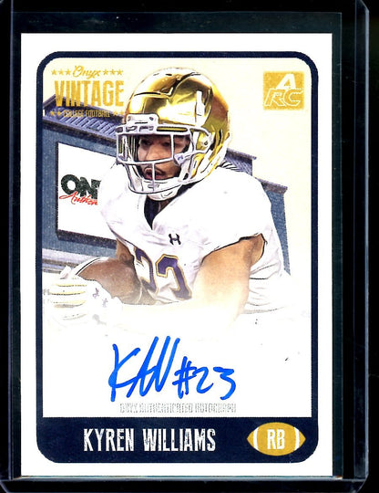 2021 Onyx Vintage Kyren Williams Blue Auto Notre Dame - Trading Card Market