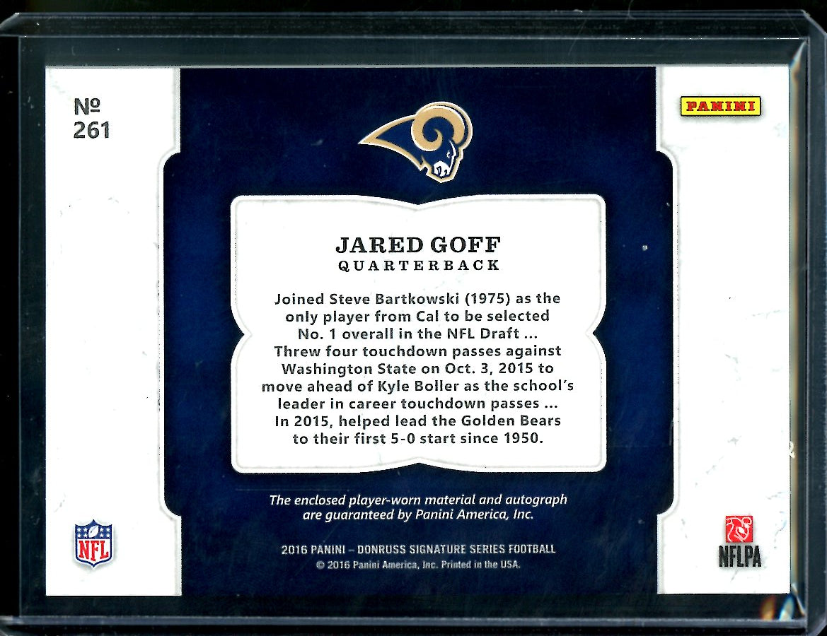 2016 Panini Donruss Signature Series Jared Goff Rookie RPA Rams