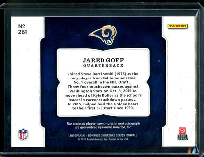 2016 Panini Donruss Signature Series Jared Goff Rookie RPA Rams