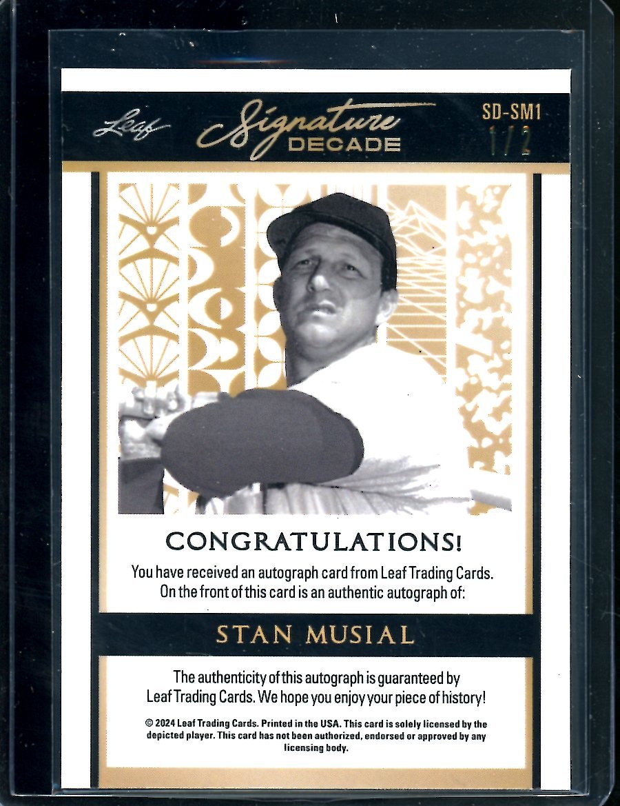 2023 Leaf Sports Heroes Stan Musial Auto Purple /2 Cardinals - Trading Card Market