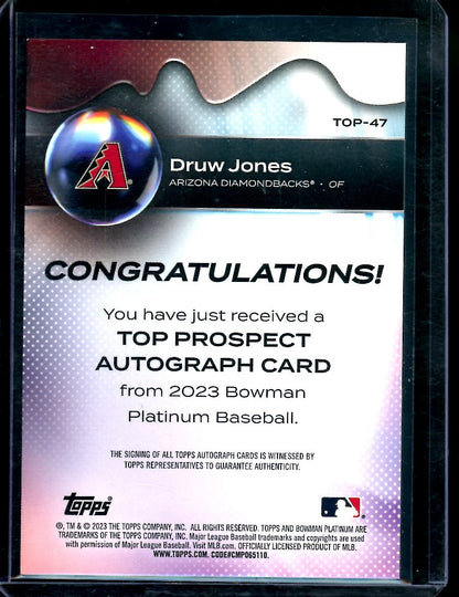 2023 Bowman Platinum Druw Jones Auto Diamondbacks - Trading Card Market
