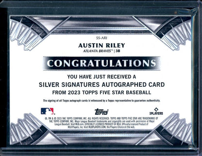 2023 Topps Five Star Austin Riley Silver Signatures Auto /15 Braves - Trading Card Market