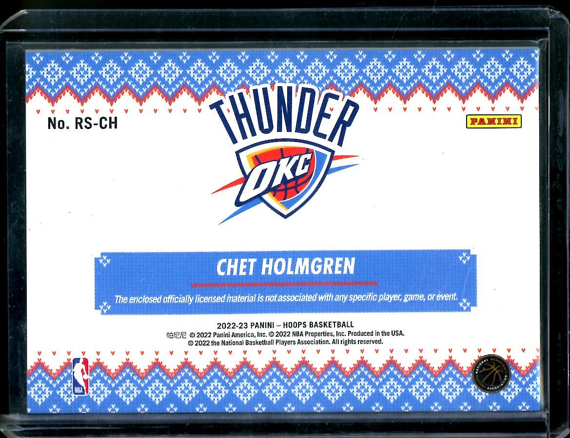 2022 Panini NBA Hoops Chet Holmgren Rookie Sweaters Patch Thunder - Trading Card Market