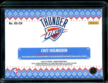 2022 Panini NBA Hoops Chet Holmgren Rookie Sweaters Patch Thunder - Trading Card Market