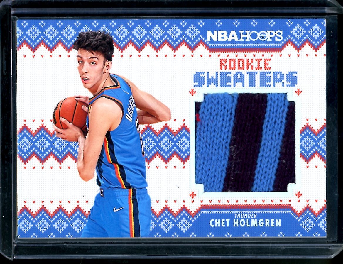 2022 Panini NBA Hoops Chet Holmgren Rookie Sweaters Patch Thunder - Trading Card Market