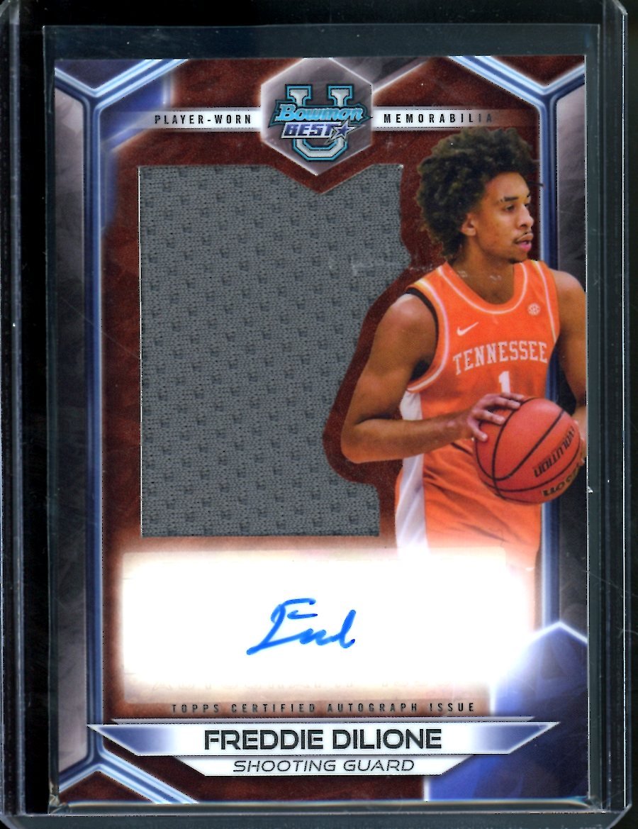 2023 Bowman University Best Freddie Dilone Patch Auto Tennessee - Trading Card Market
