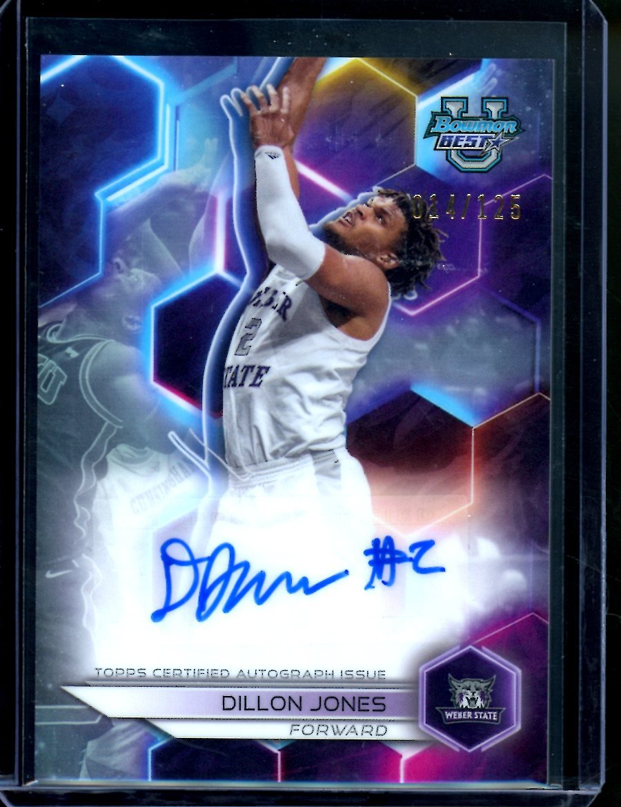 2023 Bowman University Best Dillon Jones Auto /125 Weber State - Trading Card Market